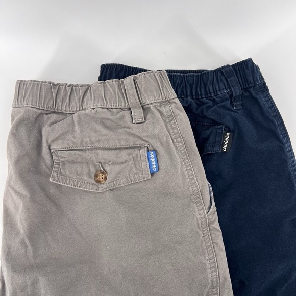 Lot Of 2 Chubbies Shorts Mens Size XL Blue & Beige Chino 7" Inseam Elastic Waist - Picture 1 of 11